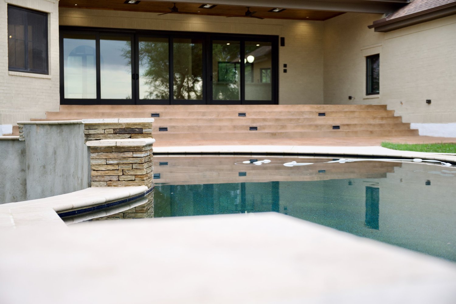 San Marcos project after the remodel: lime-washed exterior