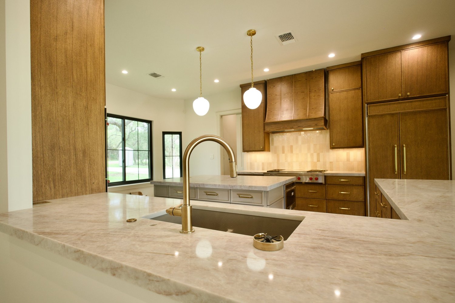 Kitchen island in Riverbend's San Marcos whole-home renovation