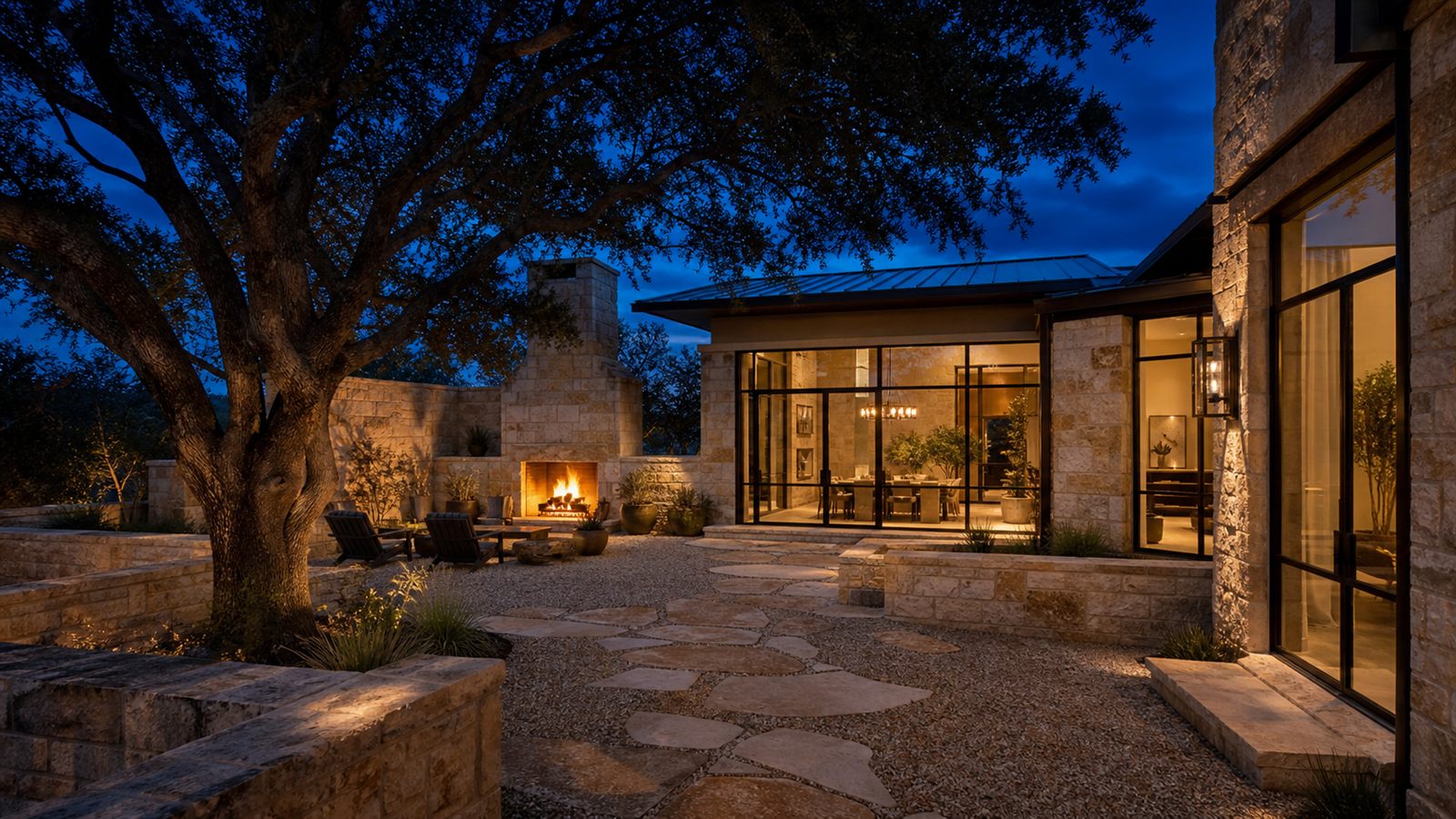 Illustration of a Hill Country home on acreage